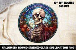 Halloween Stained Glass Sublimation PNG | Skull | Ghost Product Image 1
