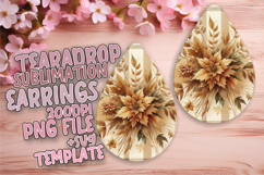 Elegant Teardrop Earrings Artwork PNG , Autumn Flower Product Image 1
