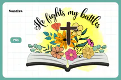 Christian Quote Sublimation - Faith Saying | He Fights Product Image 3