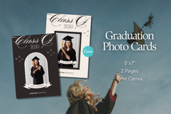 Graduation Announcement Photo Cards Canva Template Product Image 1