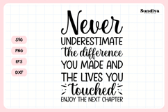 Heartfelt Retirement Quote SVG | Never Underestimate Product Image 3