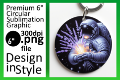 Chic Round Design Coaster Template , Astronaut Product Image 1