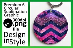 Colorful Glitter Stripe Round Design for Keychain Product Image 1