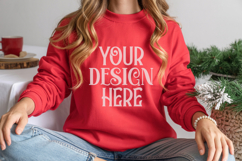 Christmas Gildan 18000 Heliconia Crewneck Sweatshirt Mockup Product Image 1
