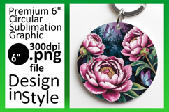 Cute Flamingo with Flowers Round Design PNG Product Image 1