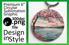 Vibrant 3D Landscape Wrap Design for Round Product Image 1
