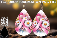 Unique Teardrop Earrings PNG Magic, Flowers Product Image 1