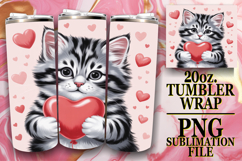 Radiant Memories 20oz tumbler wrap, Cat Valentin's Day Product Image 1