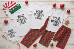 Christmas Family Matching Group T-Shirt Mockups | Holiday Fl Product Image 1