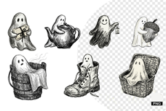 Boo! Halloween Ghost Clipart Product Image 1