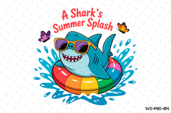 A Shark&#039;s Summer Splash svg Design | Svg Files for Cricut Product Image 1