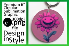 Radiant Retro Blossoms: Smiling Flowers Sublimation PNG Product Image 1