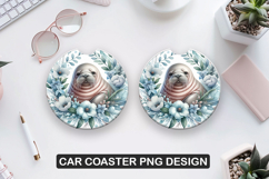 Ferret Car Coaster Sublimation| Animal Coaster PNG Product Image 1