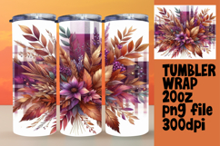 20oz Sublimation Gift Template , Autumn Flower Product Image 1
