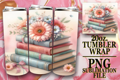TIMELESS MOMENTS 20oz TUMBLER WRAP, Book and flower Product Image 1