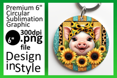 Charming Circle PNG Keychain Artwork , Cute Animals Product Image 1