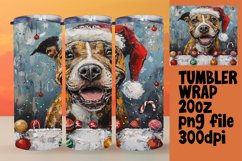 Winter Peeking Dog Christmas Art Holiday Tumbler Wrap 20oz Product Image 1