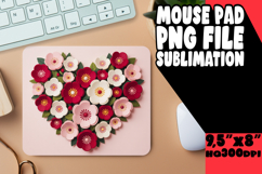 Whimsical Mouse Pad Ideas for Gifts, Flowers Heart Product Image 1
