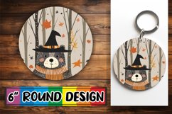 Halloween Boho Animal Round Design PNG Keychain Product Image 1