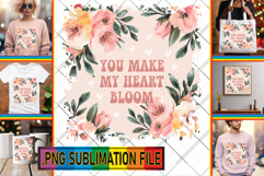 Joyful TSHIRT Art Sublimation, Flower Quote Product Image 1
