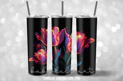 Neon Tulip Tumbler Wrap Sublimation Designs Product Image 3