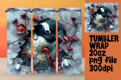 Cute Animals Tumbler Wrap: 3D Wall Hole Spring Design Product Image 1