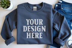 Charcoal Gildan 18000 Folded Flat Lay Mockups Product Image 1