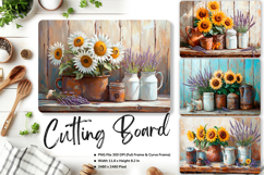 Sunflower Cutting Board Kitchen Chopping Board Sublimation Product Image 1