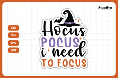 Funny Halloween Sticker | Hocus Pocus I Need To Focus Product Image 3