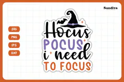 Funny Halloween Sticker | Hocus Pocus I Need To Focus Product Image 3