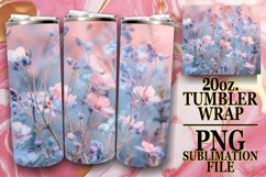 15x Spring Flower Field Tumbler Wrap 20oz Bundle PNG Product Image 6