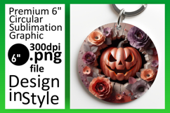 Unique Circle PNG for Sublimation , 3D Pumpkin Product Image 1