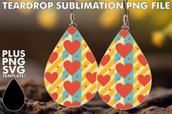 Charming TEARDROP Earrings Design, Valentine's Pattern Product Image 1
