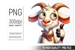 Cute Goat, Animal Sublimation Clipart PNG Product Image 1