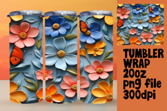 BOLD 20oz Sublimation Design , 3D Flower Product Image 1