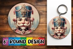 Cute Retro Holiday Round Keychain Design Watercolor Product Image 1