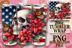 RADIANT JOY 20oz TUMBLER WRAP, Skull USA Product Image 1