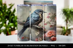 Blue Bird 20 oz Skinny Tumbler Sublimation Full Wrap Product Image 1