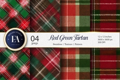 Cozy Plaid Flannel Red Green Seamless Digital Paper Product Image 1