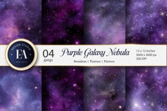 Nebula Stars Purple Galaxy Seamless Space Digital Paper Product Image 1