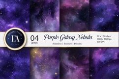 Nebula Stars Purple Galaxy Seamless Space Digital Paper Product Image 1