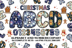 Christmas Alphabet png clipart, christmas doodle letters Product Image 1