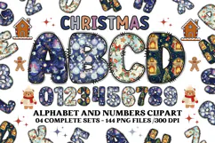 Christmas Alphabet png clipart, christmas doodle letters Product Image 1