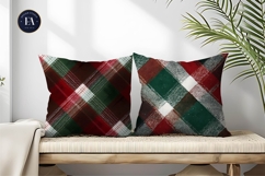 Red Green Flannel Plaid Cozy Holiday Seamless Digital Paper Product Image 2