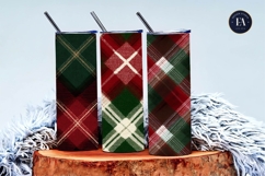 Red Green Flannel Plaid Cozy Holiday Seamless Digital Paper Product Image 3