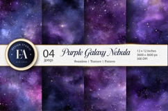 Nebula Stars Purple Galaxy Seamless Space Digital Paper Product Image 1