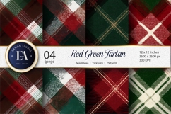 Red Green Flannel Plaid Cozy Holiday Seamless Digital Paper Product Image 1