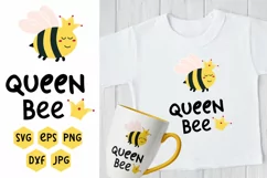 Bee Queen SVG, Bee SVG, Bumble Bee SVG, Quote SVG, Bee PNG Product Image 1