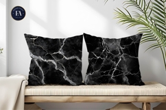 Black Marble Silver Veins Luxury Stone Digital Paper Product Image 2