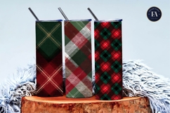 Red Green Flannel Plaid Cozy Holiday Seamless Digital Paper Product Image 3